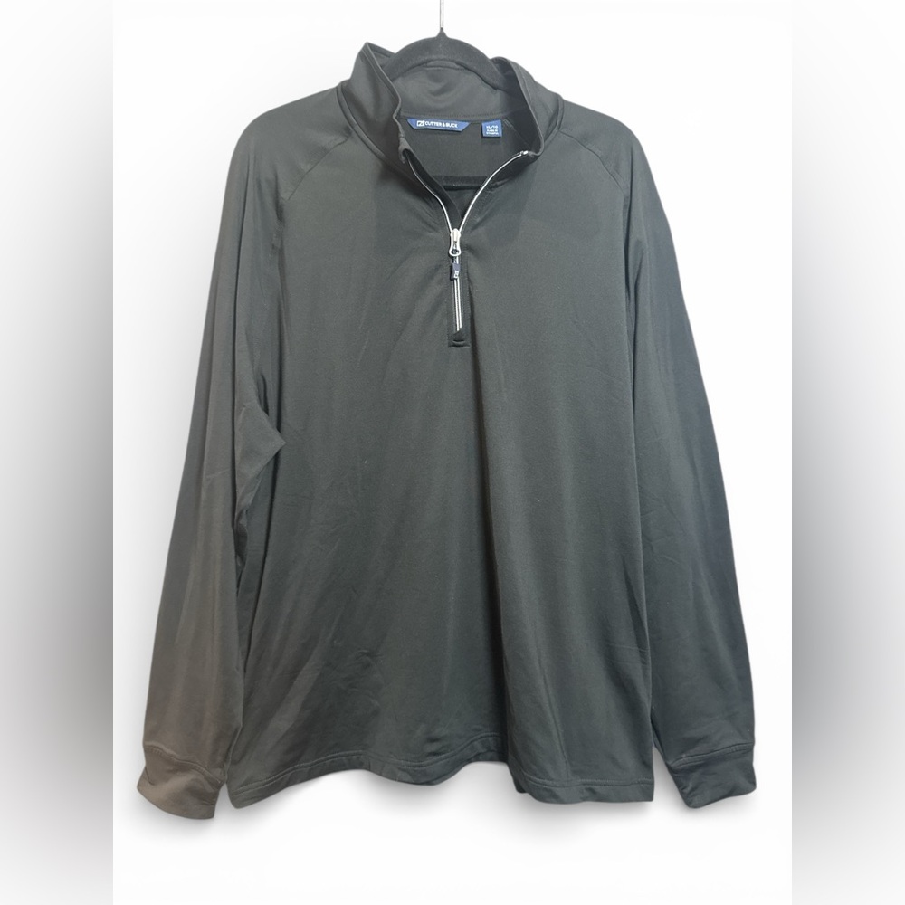 Cutter & Buck Men’s XL Quarter Zip‎ Pullover Black Performance Stretch